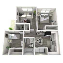 2 beds, 2 baths, 885 sqft, $1,250