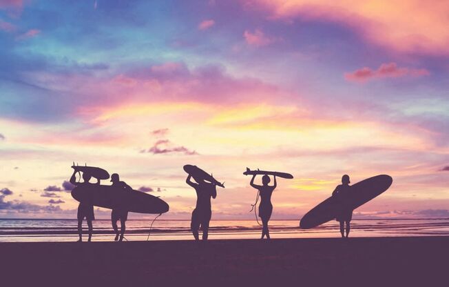 The Summit at Point Loma_San Diego_Surfers on the Beach Sunset