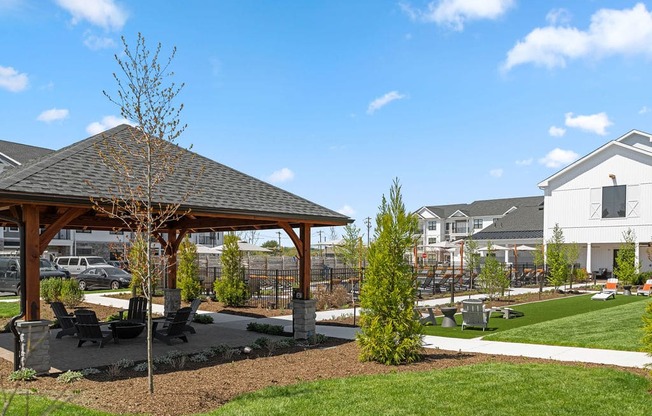 A gazebo with a tree in front of a house at Madison Prickett Preserve, Yardley, PA