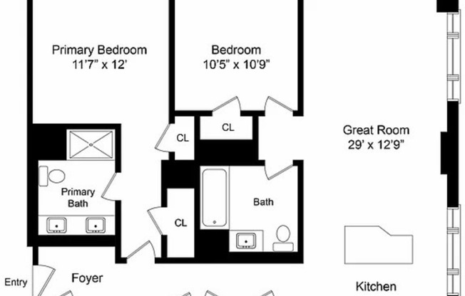 2 beds, 2.5 baths, 1,176 sqft, $18,000, Unit 21E