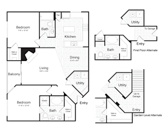 2 beds, 2 baths, 1,290 sqft, $3,400
