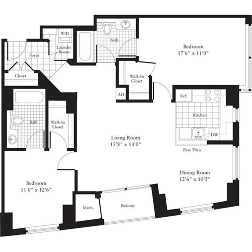 2 beds, 2 baths, 1,090 sqft, $3,943, Unit 1002