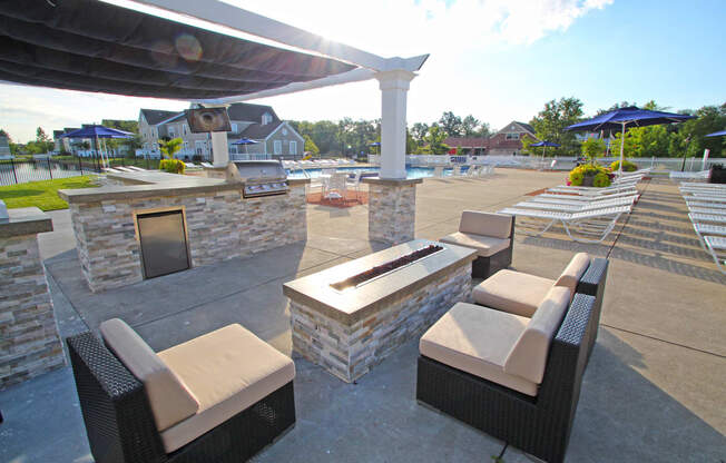 This is a picture of the fire pit in the pool area at Nantucket Apartments, in Loveland, OH.