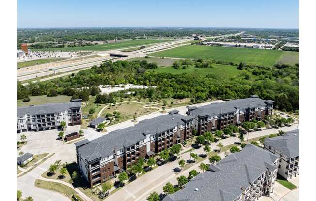 aerial view of Berkshire Spring Creek apartments