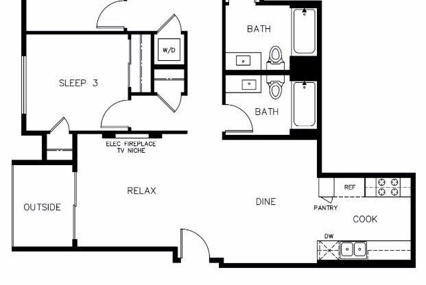 3 beds, 2 baths, 1,229 sqft, $3,800, Unit 405