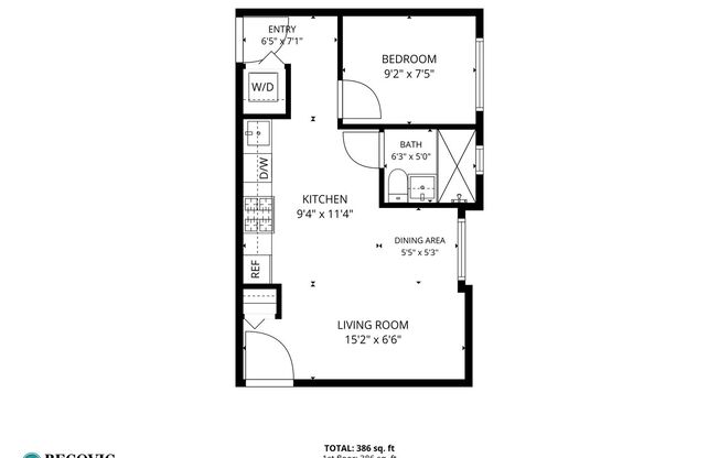 1 bed, 1 bath, 377 sqft, $1,695, Unit 1631-1F