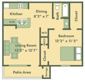 one bedroom apartment floor plan