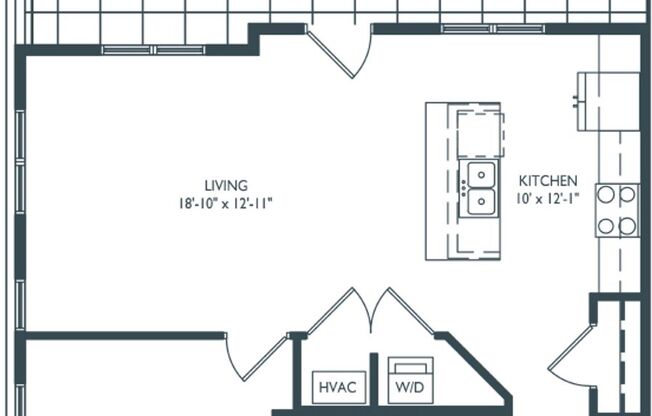 1 bed, 1 bath, 789 sqft, $1,900, Unit 301