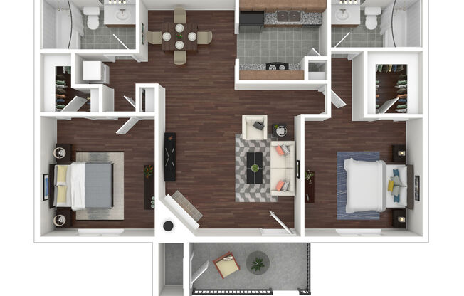 2 beds, 2 baths, 1,016 sqft, $1,255