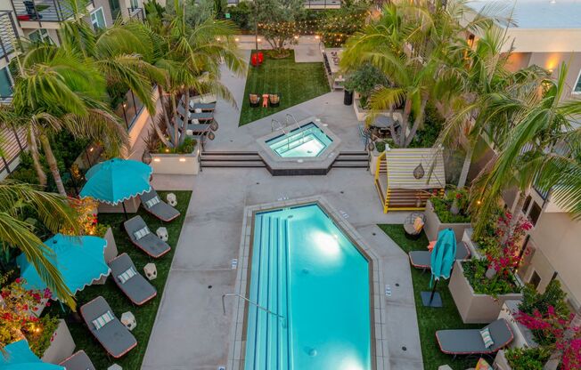 Overview of pool and hot tub