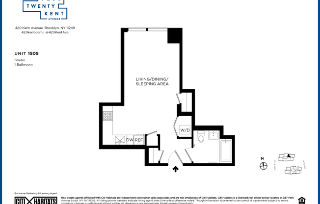 Studio, 1 bath, $3,655, Unit 1505