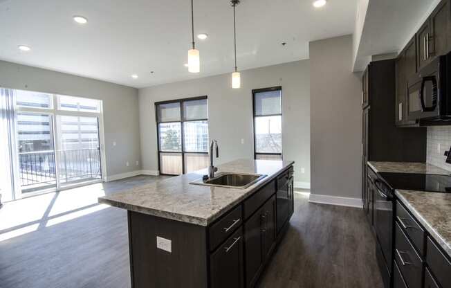 Luxury Kitchen Space with a View at Gateway at Belknap Apartments
