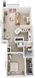 1 bed, 1 bath, 842 sqft, $1,423