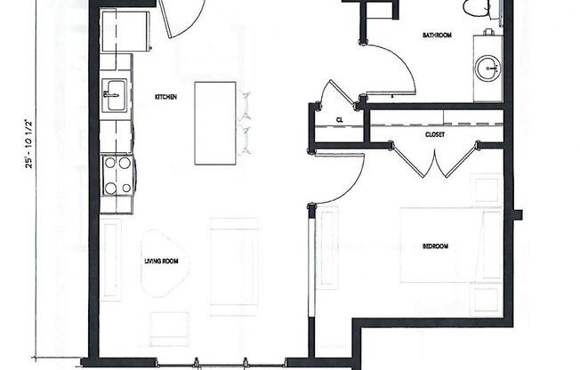 1 bed, 1 bath, 663 sqft, $1,195, Unit 305