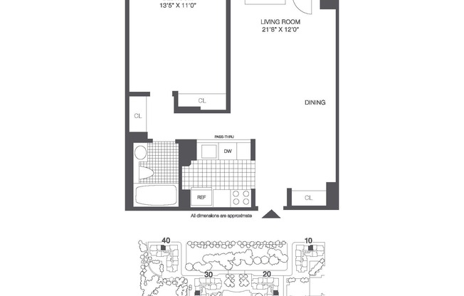 1 bed, 1 bath, 630 sqft, $4,100, Unit 10004F