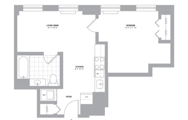 1 bed, 1 bath, 627 sqft, $2,175, Unit 210-1004