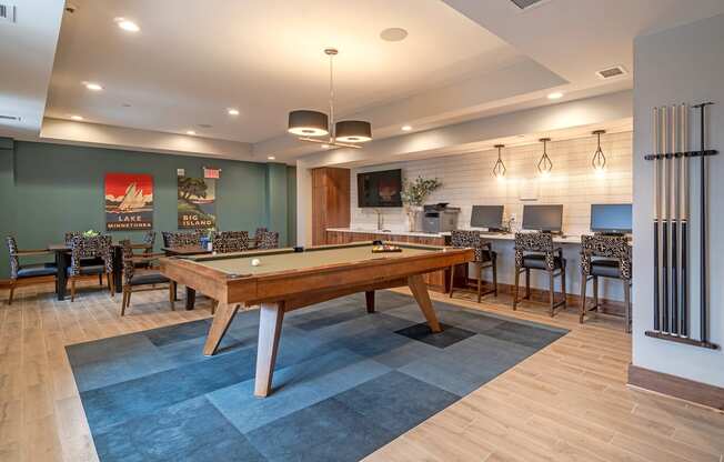 Dominium_Bren Road Station_Game Room at Bren Road Station 55+ Apartments, Minnetonka