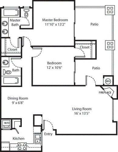 2 beds, 2 baths, 1,078 sqft, $2,695, Unit 5205