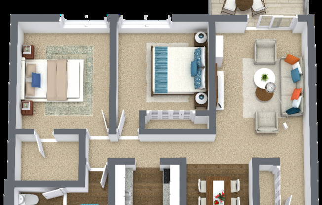 2 beds, 1 bath, 950 sqft, $1,455, Unit 804-208