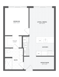 1 bed, 1 bath, 665 sqft, $2,713