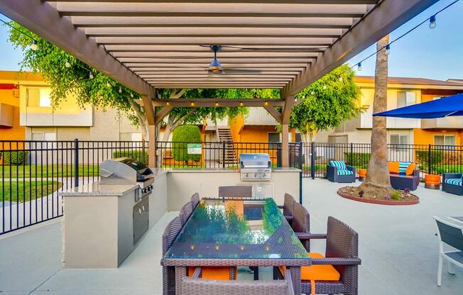 Gazebo With Multiple Built-In Stainless Barbecue Grills at Pacific Trails Luxury Apartment Homes, Covina