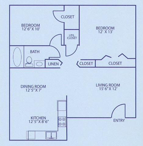 2 beds, 1 bath, 834 sqft, $1,058