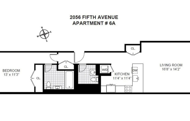 1 bed, 2.5 baths, 862 sqft, $3,500, Unit 6A