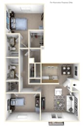 2 beds, 2 baths, 890 sqft, $1,470