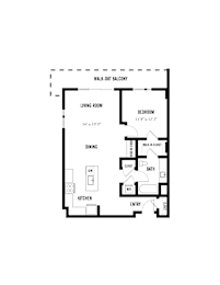 1 bed, 1 bath, 806 sqft, $2,117