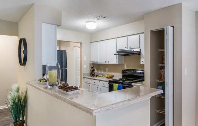 Kitchen Area at Poplar Place Apartments in Carrboro, NC