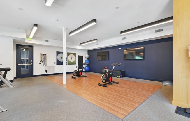 the gym with weights and cardio equipment