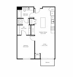 1 bed, 1 bath, 764 sqft, $1,995