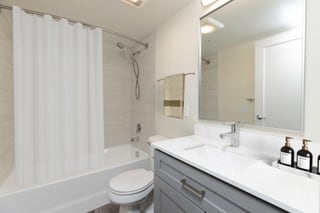 a bathroom with a sink toilet and a shower