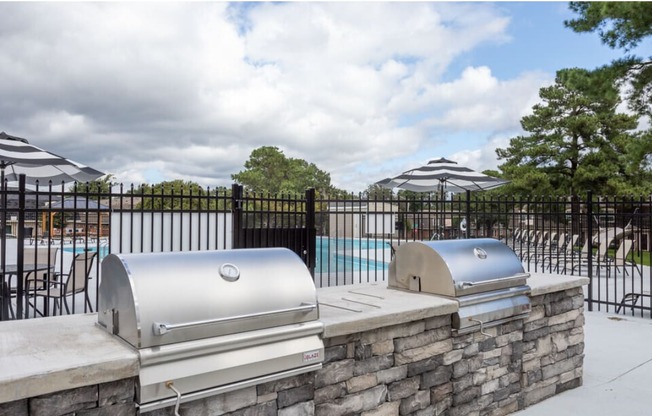 grills near pool at Cameron, Wilson, North Carolina