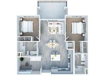 2 beds, 2 baths, 1,045 sqft, $2,557