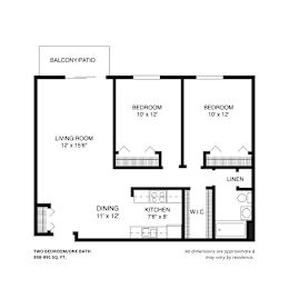 2 beds, 1 bath, 972 sqft, $1,405