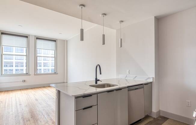 Stainless Steel Sink With Faucet In Kitchen at Residences at Richmond Trust, Richmond, 23219