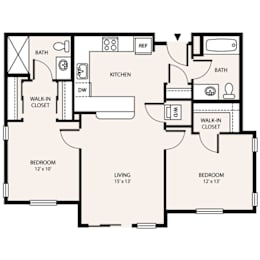 2 beds, 2 baths, 887 sqft, $1,997