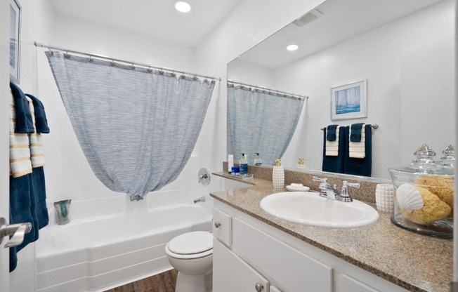 a bathroom with a sink and a toilet and a tub