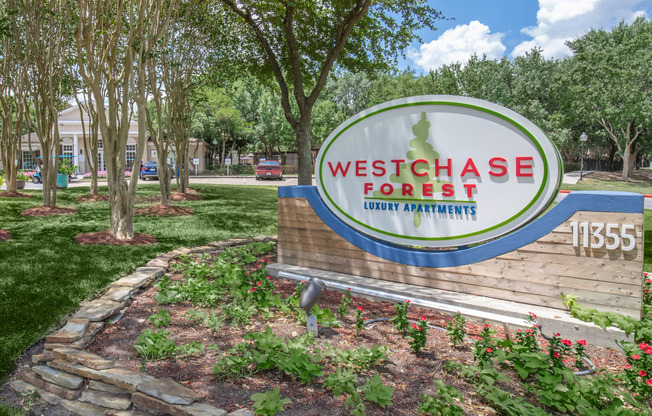 Affordable Houston Texas Apartments – Westchase Forest – Photo of monument sign for westchase forest apartments
