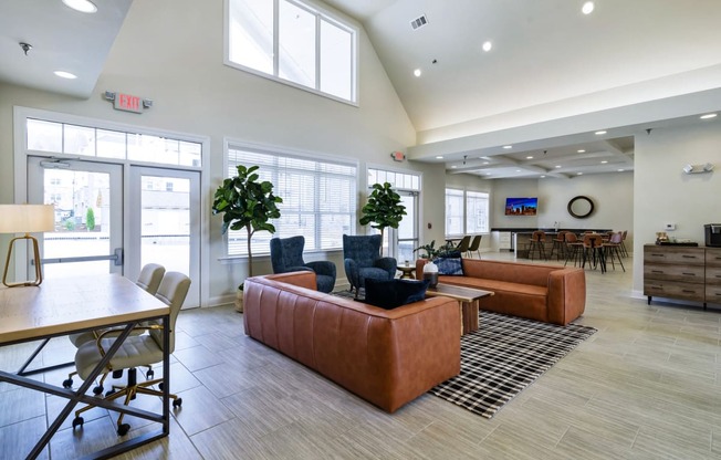 Ashland Farms Resident Clubhouse with Cozy Seating, Large Windows, and Separate TV Room