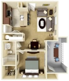 1 bed, 1 bath, 724 sqft, $1,182