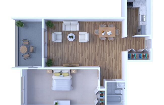 1 bed, 1 bath, 670 sqft, $1,795