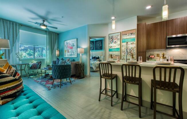 kitchen/living area