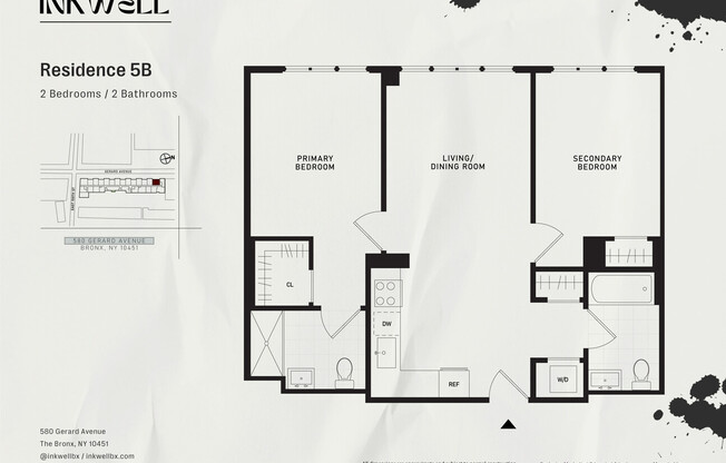 2 beds, 2 baths, $3,615, Unit 5B