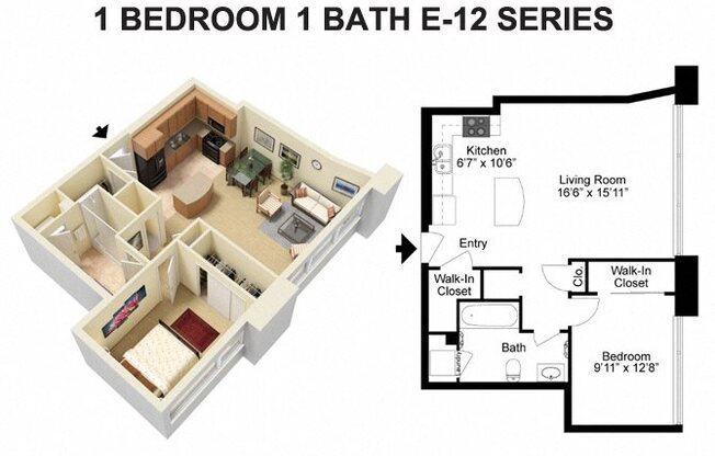1 bed, 1 bath, 965 sqft, $1,516