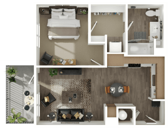 1 bed, 1 bath, 629 sqft, $1,535