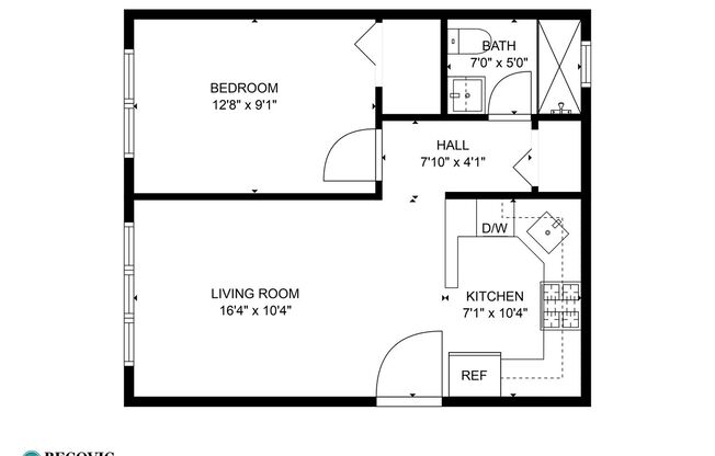 1 bed, 1 bath, 464 sqft, $1,825, Unit 307