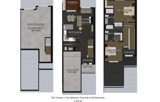 2 beds, 2.5 baths, 1,375 sqft, $2,495, Unit 3418