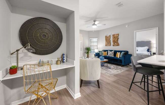 the residence on lamar apartment homes leasing office and living room